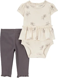 Carter's Child of Mine Ensemble body et pantalon pour bébé fille Purple Heart Tailles Nouveau-né - 24 mois