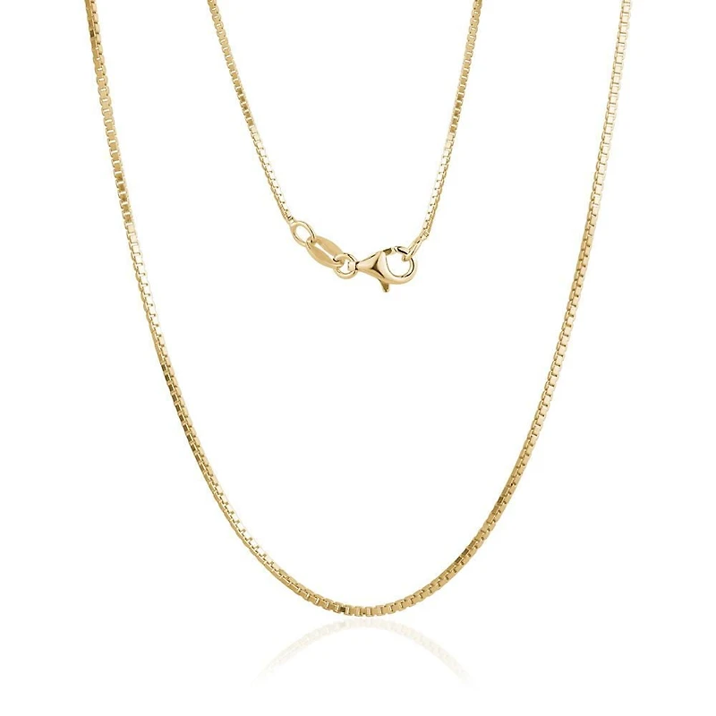 Luxury Designs 18” unisex Sterling Silver Gold-plated Box link chain