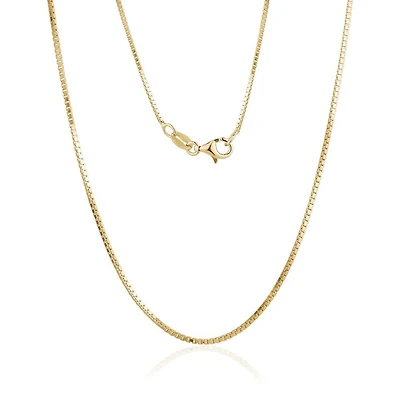Luxury Designs 18” unisex Sterling Silver Gold-plated Box link chain