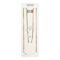 Luxury Designs 18” unisex Sterling Silver Gold-plated Box link chain
