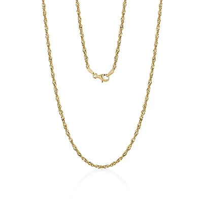 Luxury Designs 20” unisex Gold-plated Sterling Silver Singapore chain