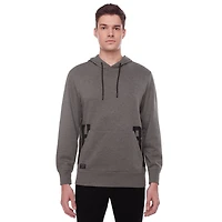 Dark Black Men's Long-Sleeve Graphic Hooded Sweatshirt