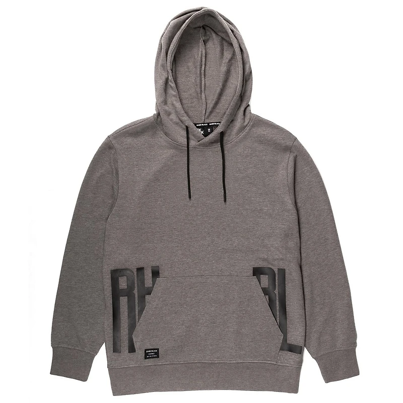 Dark Black Men's Long-Sleeve Graphic Hooded Sweatshirt