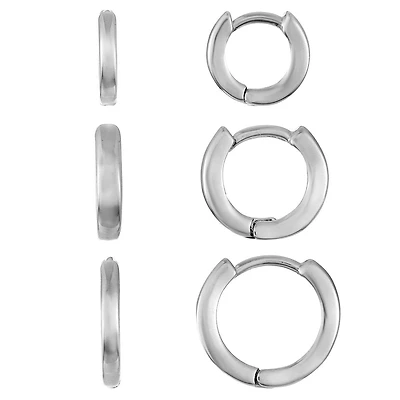 Luxury Designs Silver-plated Hoop Trio