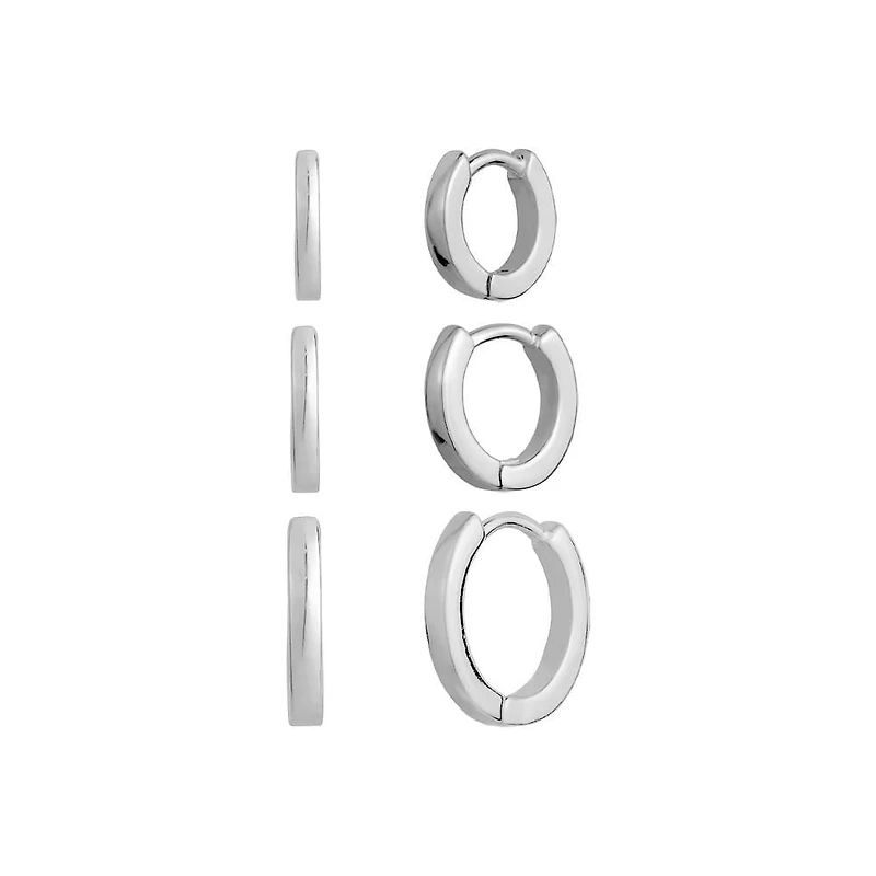 Luxury Designs Silver-plated Hoop Trio