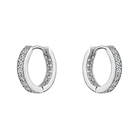 Luxury Designs Sterling Silver Cubic Zirconia Milgrain Hoop