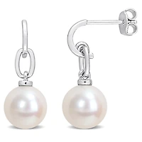 Boucles d'oreilles lien Miabella en argent sterling avec perle culture d'eau douce