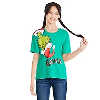 T-shirt à manches courtes The Grinch pour filles Tailles TP-TG