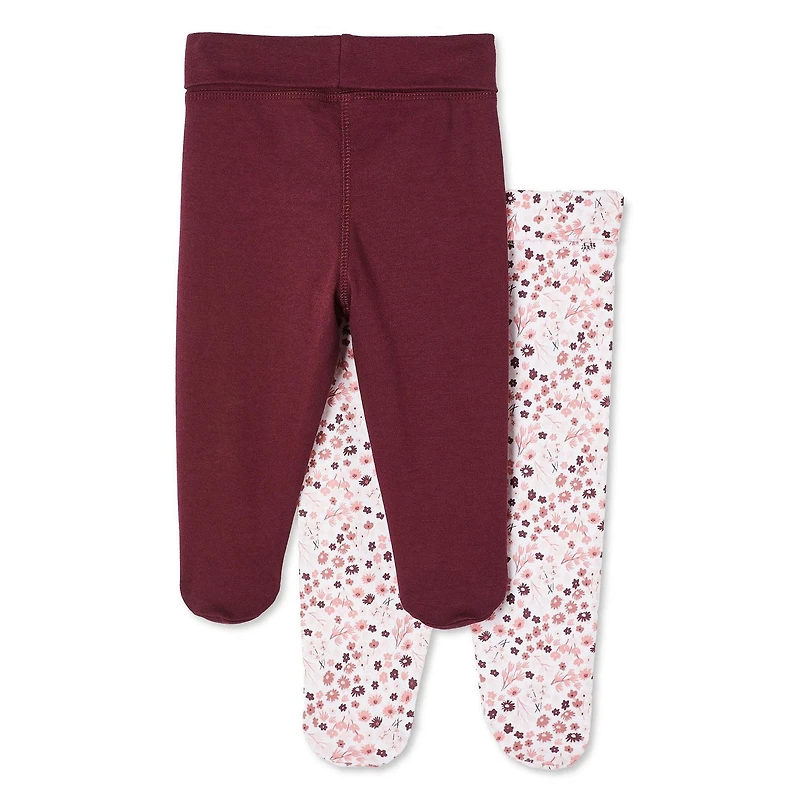 George Baby Girls' Legging 2-Pack, Sizes 0-9 months
