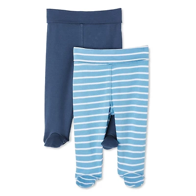 George Baby Boys' Layette 100% Cotton 2-Pack Legging