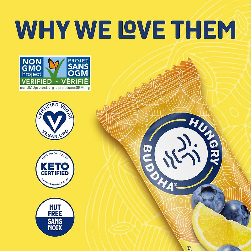 Hungry Buddha Citron Bleuets | 40g HB Barre Protéinée Végét