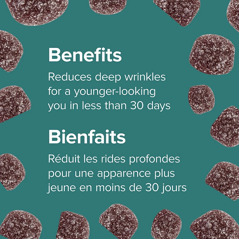 Webber Naturals Collagen30® Bioactive Collagen Peptides 2500 mg Elderberry <br>Gummies, Promotes the appearance of smooth, healthy-looking skin, 110 Gummies