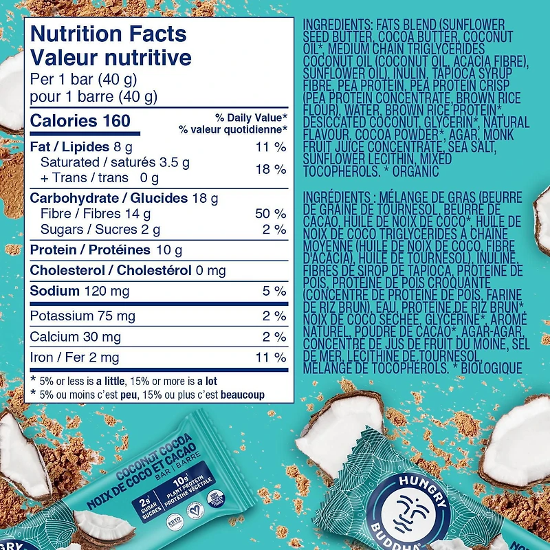 Hungry Buddha Coconut Cocoa Bar | 40g