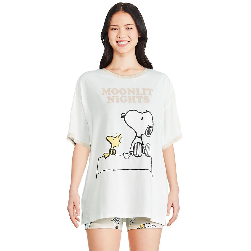Pyjama 2 pièces Snoopy Peanuts pour femmes Tailles TP–TG