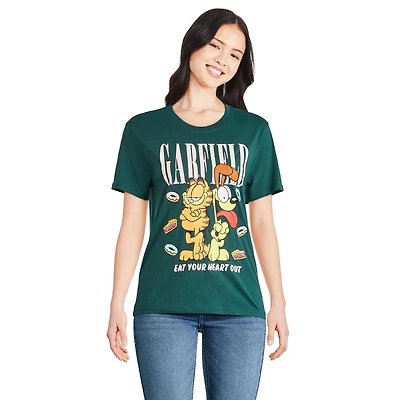 T-shirt à manches courtes Garfield pour femmes Tailles TP–TG