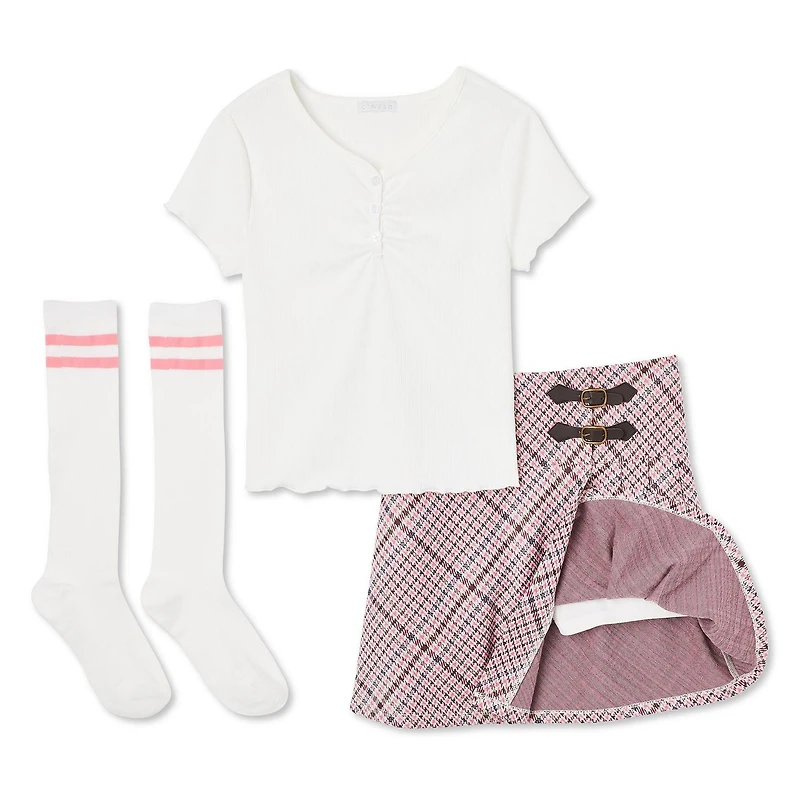 Btween Girls' Skort 3-Piece Set