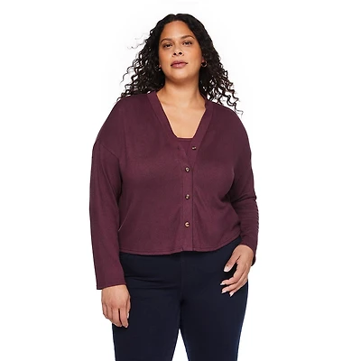 George Women's Plus Hacci Cardigan