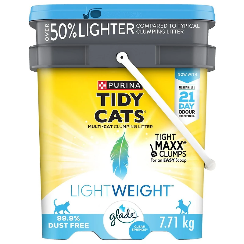 Tidy Cats Poids plume Multi-chats avec le parfum Clear Springs, Litière pour Chats 7.71 kg