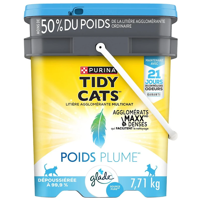 Tidy Cats Poids plume Multi-chats avec le parfum Clear Springs, Litière pour Chats 7.71 kg
