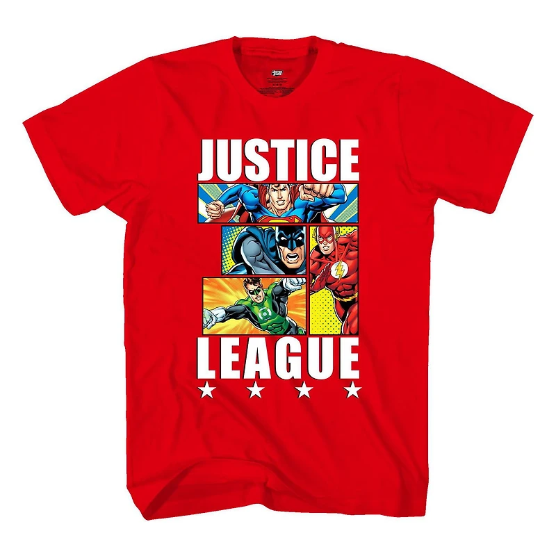 T-shirt à manches courtes Justice League Blocks pour garçon Tailles: TP-TG