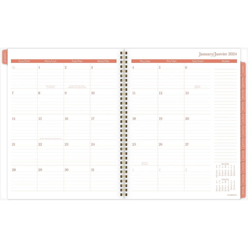 Grand Agenda Hebdomadaire/Mensuel Cambridge®, Rita