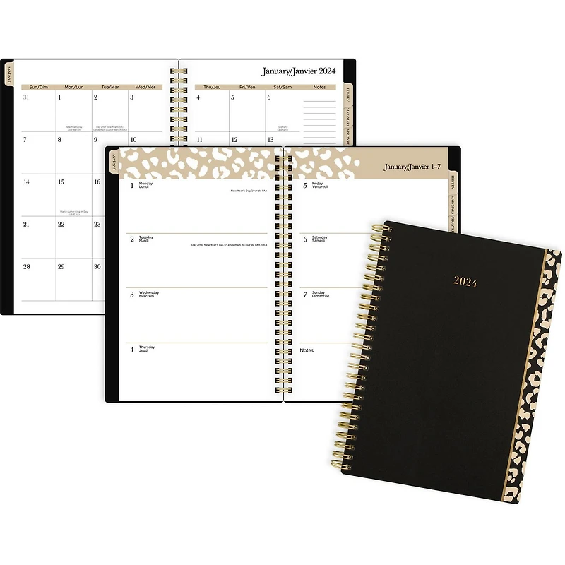 Cambridge® Small Weekly/Monthly Panthera Printed Poly Planner