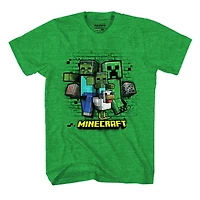 Boys Minecraft Creeper Trio Short Sleeve T-Shirt, Sizes: XS-XL