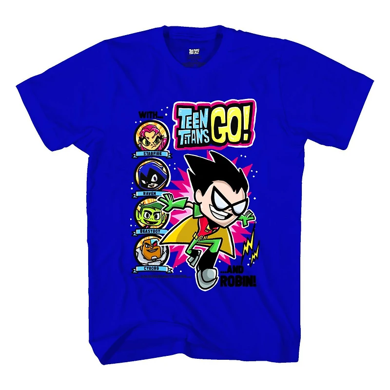 Garçons Teen Titans Go! T-shirt comique à manches courtes