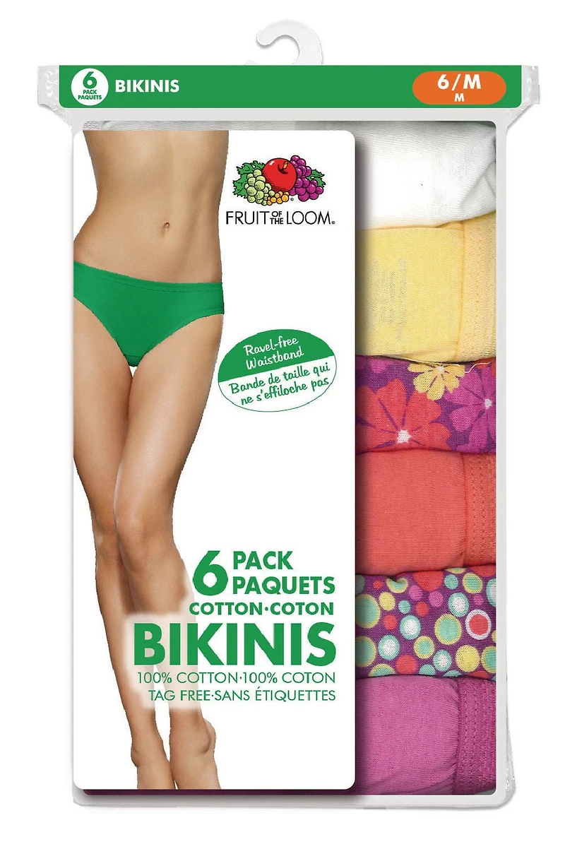 Culottes bikini en coton Fruit of the Loom pour femmes