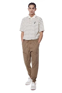 Jeaniologie ™ Men's Pull-on Jogger Pants With Front Leg Pockets With Hidden Velcro-Beige