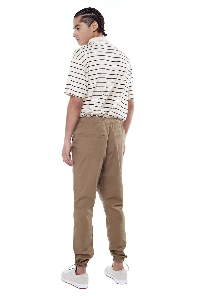 Jeaniologie ™ Men's Pull-on Jogger Pants With Front Leg Pockets With Hidden Velcro-Beige