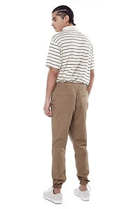 Jeaniologie ™ Men's Pull-on Jogger Pants With Front Leg Pockets With Hidden Velcro-Beige