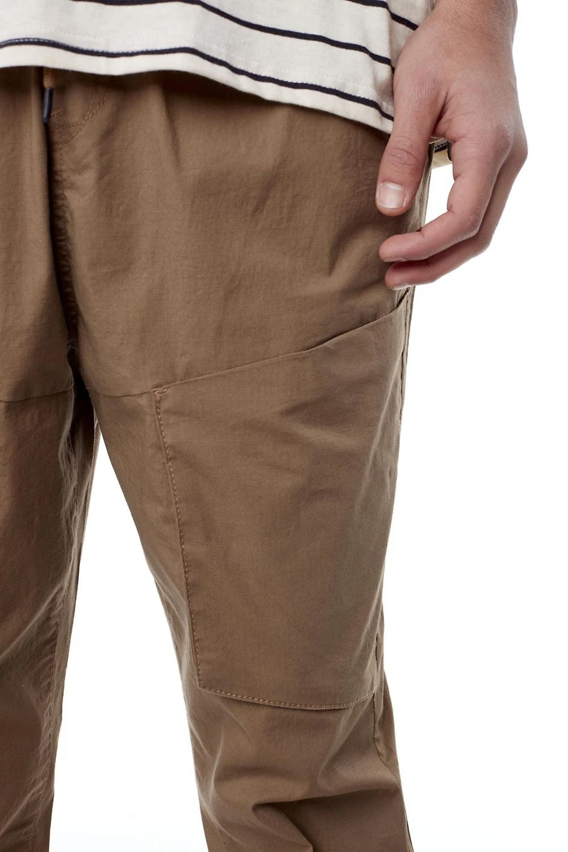 Jeaniologie ™ Men's Pull-on Jogger Pants With Front Leg Pockets With Hidden Velcro-Beige