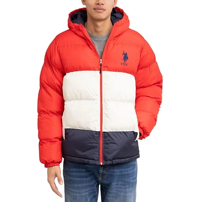 U.S. POLO ASSN. TRICOLOR PUFFER JACKET