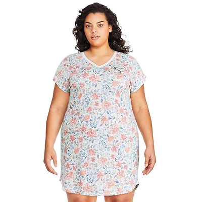 Chemise de nuit avec encolure en V George Plus pour femmes Tailles 1X-4X