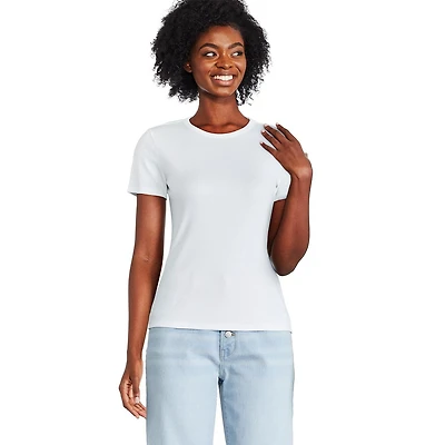 T-shirt côtelé à manches courtes George pour femmes