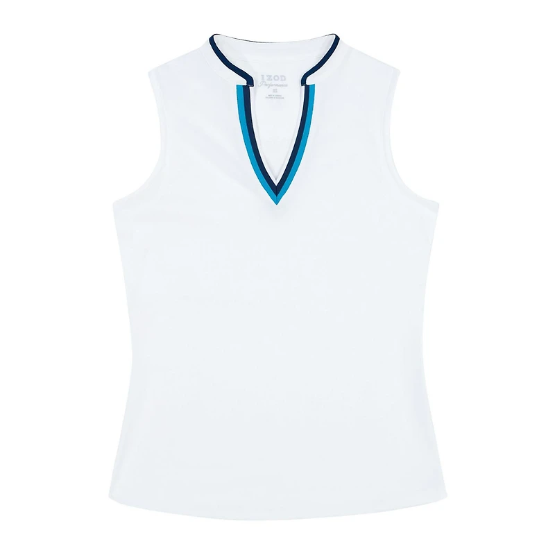 IZOD VEE-RONICA COLLARLESS POLO