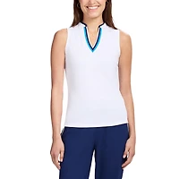 IZOD VEE-RONICA COLLARLESS POLO