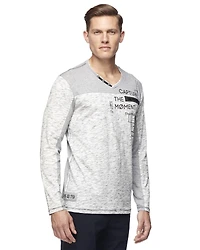 Tee-shirt graphique Dark Black à manches longues pour hommes