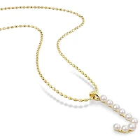 Collier initiale de Miabella avec perles culture d'eau douce en argent sterling plaqué en jaune