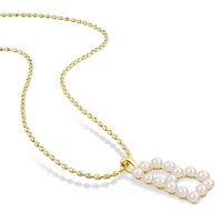 Collier initiale de Miabella avec perles culture d'eau douce en argent sterling plaqué en jaune