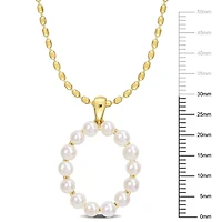 Collier initiale de Miabella avec perles culture d'eau douce en argent sterling plaqué en jaune