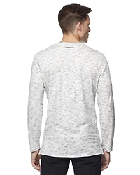 Henley graphique  Dark Black à manches longues pour hommes