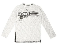 Henley graphique  Dark Black à manches longues pour hommes