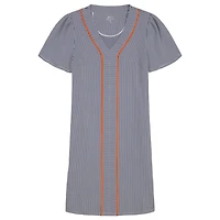 IZOD ARIELA SEERSUCKER FLARED SHORT SLEEVE DRESS