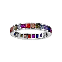 Bague Charisma en argent sterling avec zc arc-en-ciel