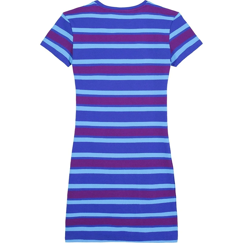 AIRWALK WOMENS RIBBED STRIPE DRESS IN MAGENTA