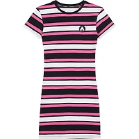 AIRWALK WOMENS RIBBED STRIPE DRESS IN MAGENTA