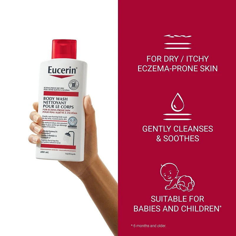 Nettoyant pour le corps Eucerin pour peau sujette à l'eczéma, 400mL