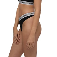 Mexx Women’s 3-Pack Thong with Branded Elastic, XS-XL